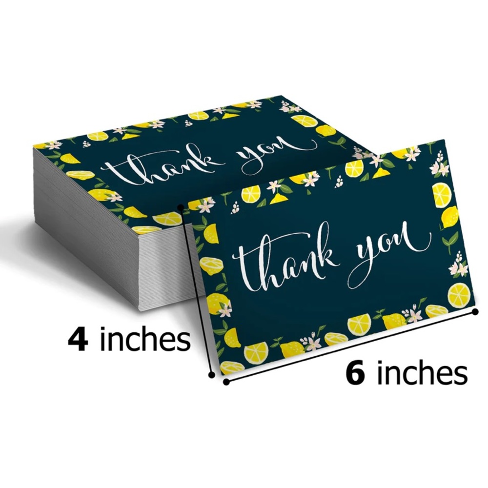 🍋25 Premium Cardstock - Thank you cards 4 x 6 inch
